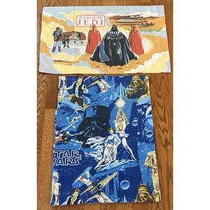 1977  Bibb VINTAGE STAR WARS FLAT SHEET AND PILLOWCASE Full Size Darth Vader